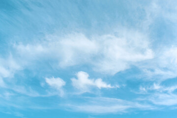 Blue sky with white clouds. The concept of the freedom of life, never give up and new life beginning.