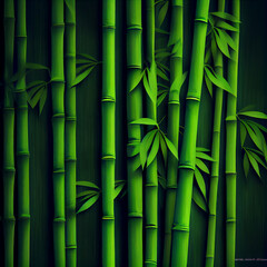 Green bamboo fence texture background, bamboo texture Created using generative AI tools