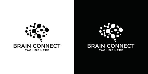 brain logo design and connection technology vector illustration modern brain logo template icon