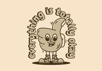 Mascot character design of thumb up