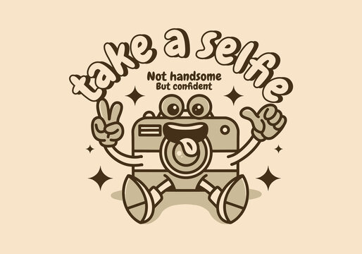 Mascot character design of a sit camera