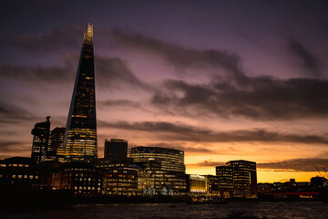 sunset over the city