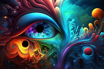 Trippy Colorful Retina Background