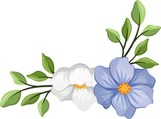 blue floral bouquet with watercolor