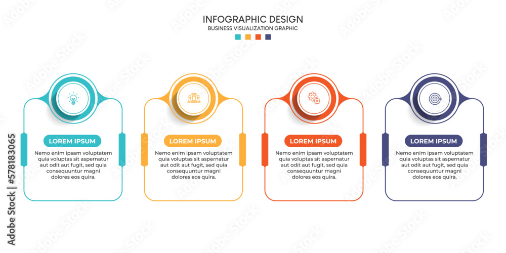 Leinwandbilder steps business data visualization timeline process infographic template design with icons