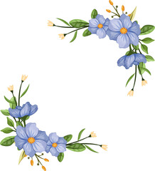 Fototapeta premium blue floral bouquet with watercolor