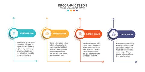 Steps business data visualization timeline process infographic template design with icons