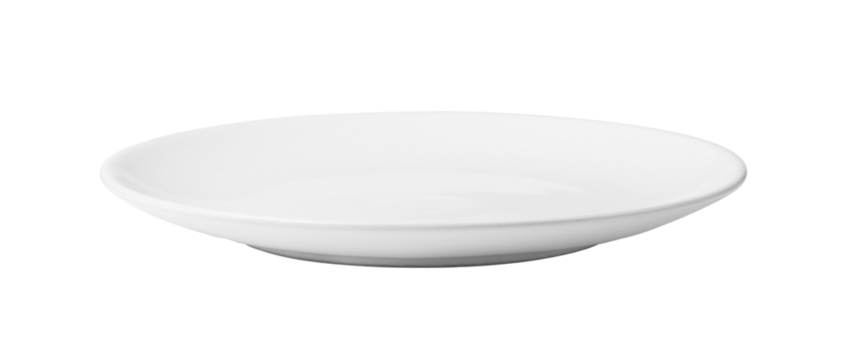 white plate isolated on transparent png