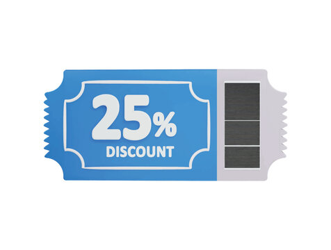 25 percent Discount card icon 3d rendering vector illustration
