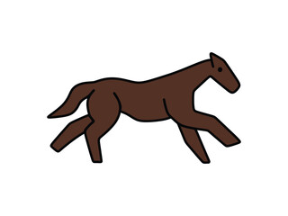 Fototapeta na wymiar the brown horse is galloping