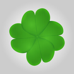 Irish shamrock isolated on white background Green clover symbol of a St Patrick day Vector illustration