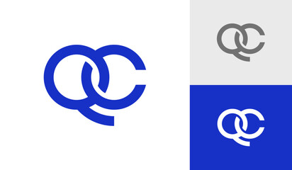 Letter QC or initial QC monogram logo design vector