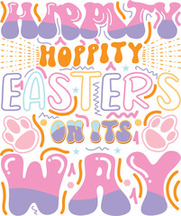 happy easter Groovy svg design, easter bunny Quotes design
