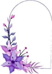 Purple floral bouquet with watercolor