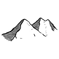 Doodle sketch style of Mountain vector illustration for concept design.