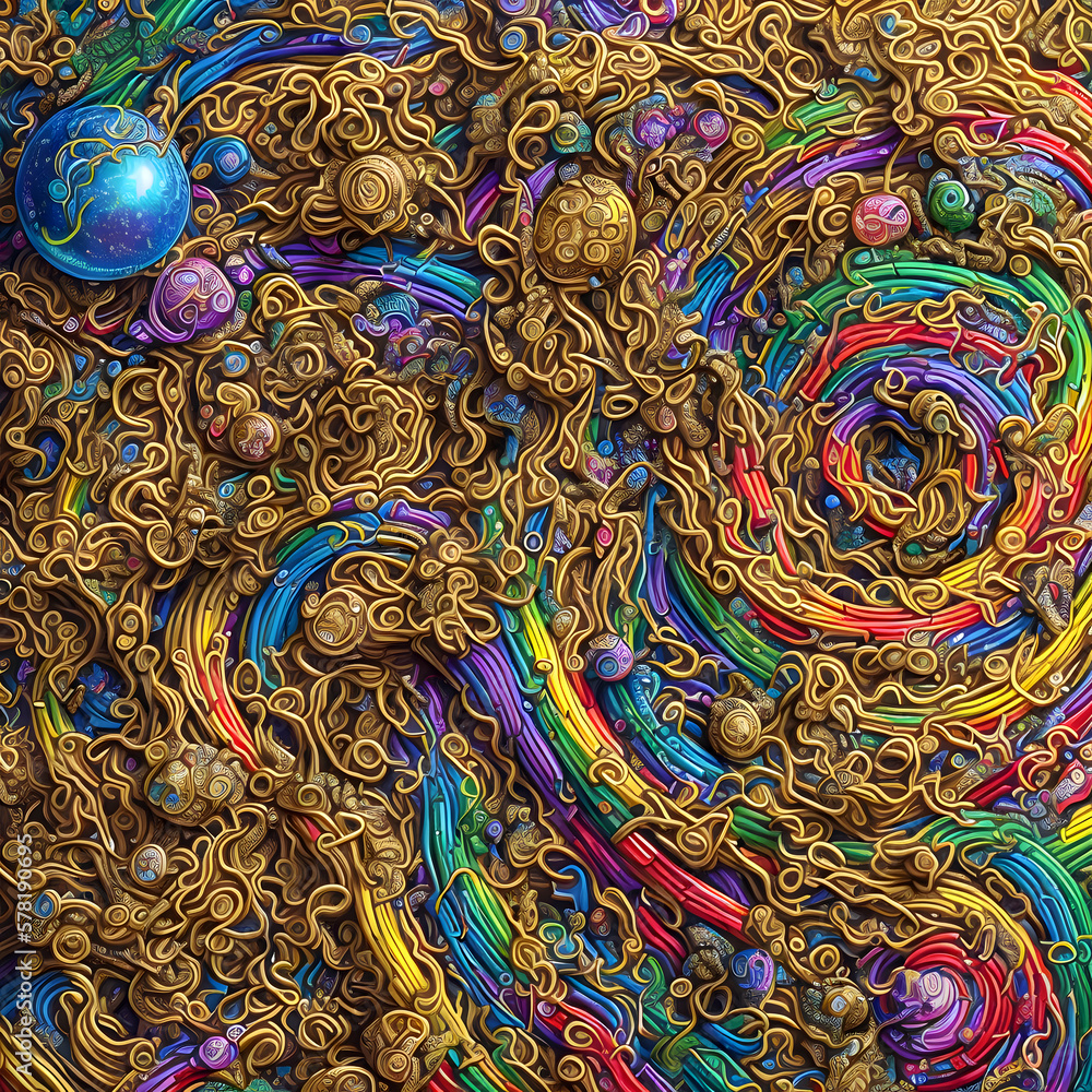 Poster konzept: psychedelic wave art - created with hyperrealistic generative ai technology