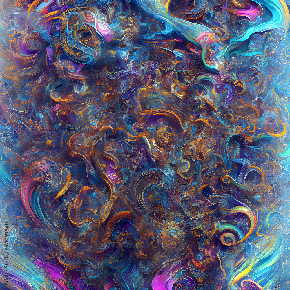 Poster konzept: psychedelic wave art - created with hyperrealistic generative ai technology