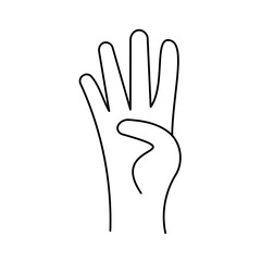 Hand gesture four