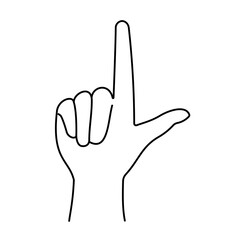 Hand gestures. finger and sign language. outline icon 