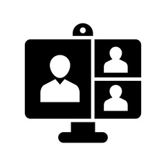 video chat icon or logo isolated sign symbol vector illustration - high quality black style vector icons
