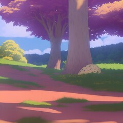 Landscape with trees. 
Created with generative AI 
