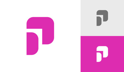 Letter P monogram with arrow symbol logo design vector