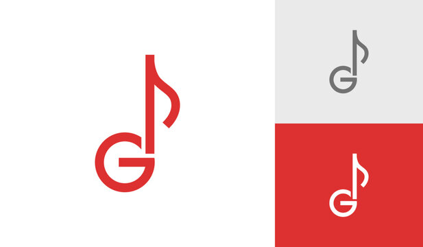 Letter G And Music Note Logo Design Vector