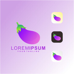Awesome Eggplant Premium Logo Vector 