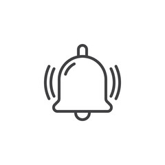 Alarm bell notice line icon