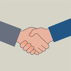Two hands hand shaking handshake agreement simple aesthetic illustration