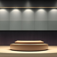 Empty stage with spotlight. Created with generative AI tool