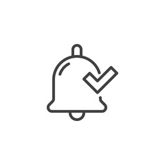 Notification verification line icon