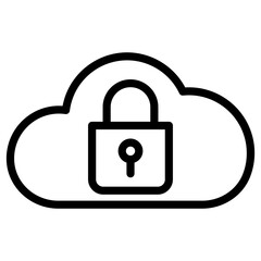 padlock  cloud computing icon