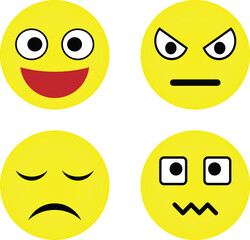set of smiley vector image