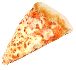 Slice of delicious cheese pizza isolated. PNG transparency