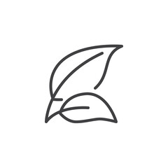 Fototapeta premium Tree leaves line icon