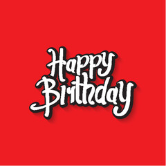 Graffiti Happy Birthday Text on Red Background Vector Illustration
