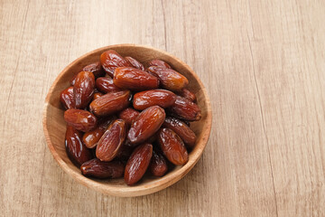 Delicious Kurma Tunisia, sweet dried dates palm fruits. Popular during Ramadan
