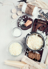 Set for homemade natural eco soy wax candles