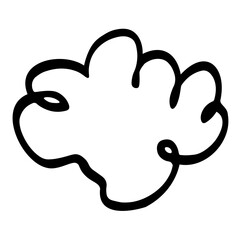 Hand drawn doodle element of cloud. Design graphic element