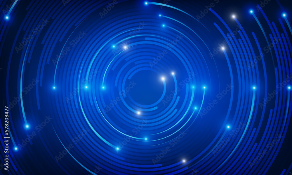 Aufkleber abstract circles lines round frame dynamic ai technology science hitech communication concept innova