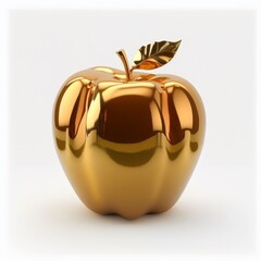 golden apple isolated on white background