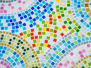 Mosaic. A beautiful closed up details of mosaic tile floor. Colorful tiles pattern background.