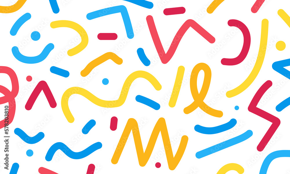 Aufkleber abstract colorful seamless doodles. creative minimalist art style background for kids or modern desi