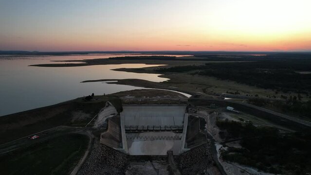 Aerial footage of Emerald and Fairbairn Dam Central Queensland Australia