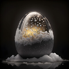 The snow egg, AI Generated