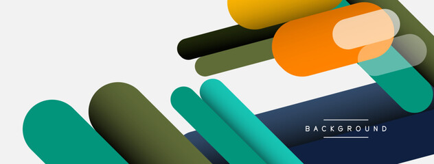 Overlapping round shapes and lines background. Vector illustration for wallpaper banner background or landing page