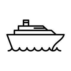 Cruise Ship Air Balloon Icon Logo Design Vector Template Illustration Sign And Symbol Pixels Perfect