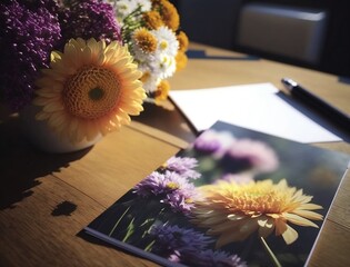 Flowers Desk Stationary Bright IV