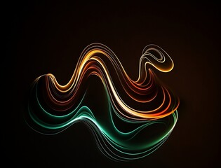 Abstract Glowing Neon LED Waves